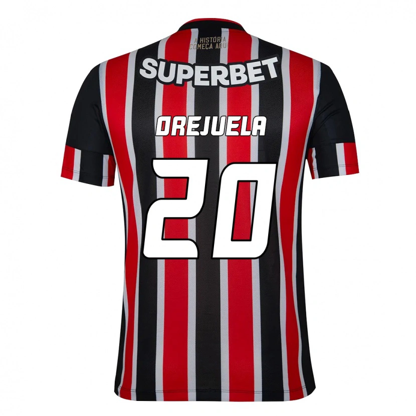 Danxen Hombre Camiseta Luis Manuel Orejuela #20 Rojo Negro Blanco 2ª Equipación 2025/26 La Camisa México