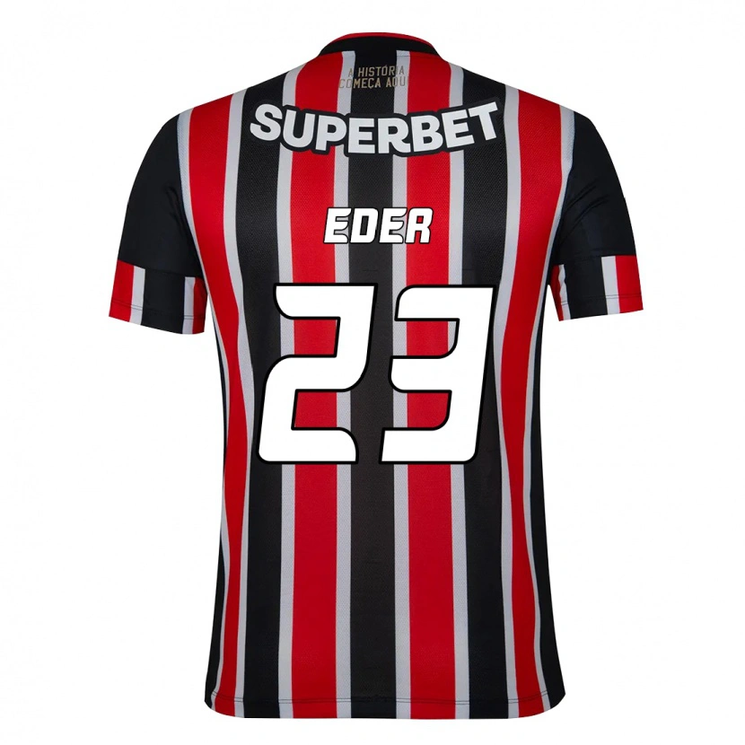 Danxen Hombre Camiseta Eder #23 Negro Rojo 2ª Equipación 2025/26 La Camisa México