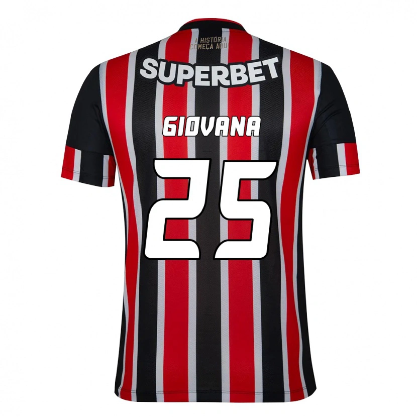 Danxen Hombre Camiseta Giovana #25 Negro Rojo 2ª Equipación 2025/26 La Camisa México