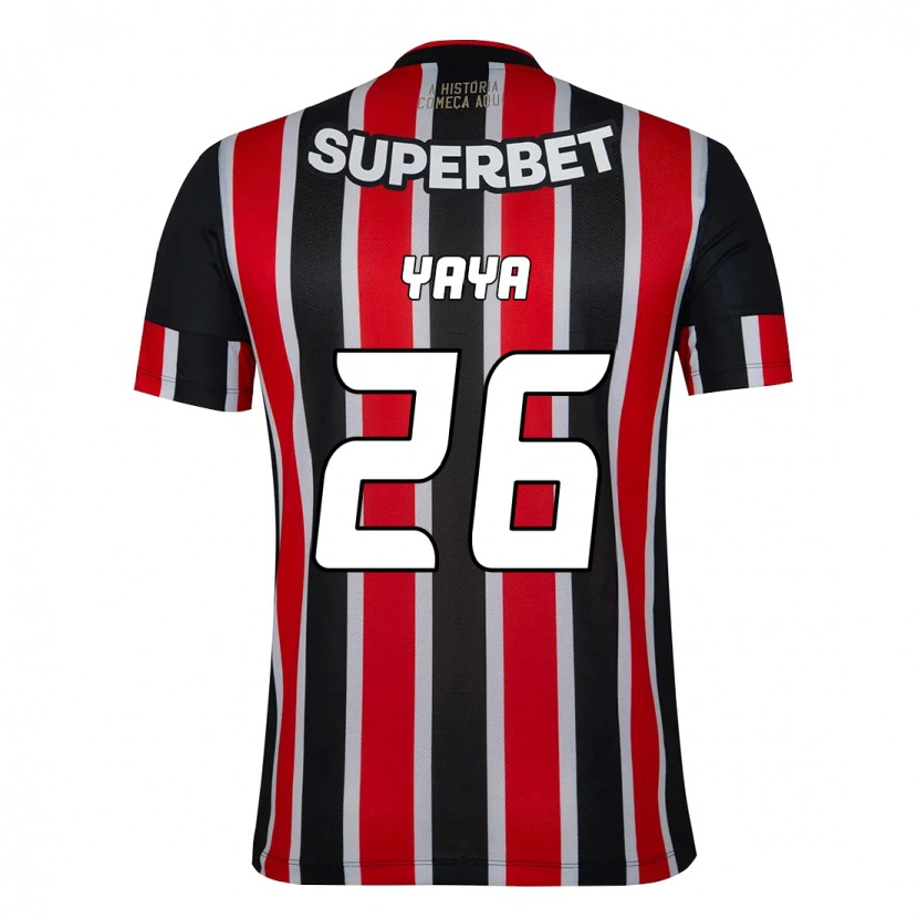 Danxen Hombre Camiseta Yaya #26 Rojo Negro Blanco 2ª Equipación 2025/26 La Camisa México