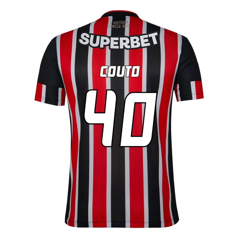Danxen Hombre Camiseta Thiago Couto #40 Rojo Negro Blanco 2ª Equipación 2025/26 La Camisa México