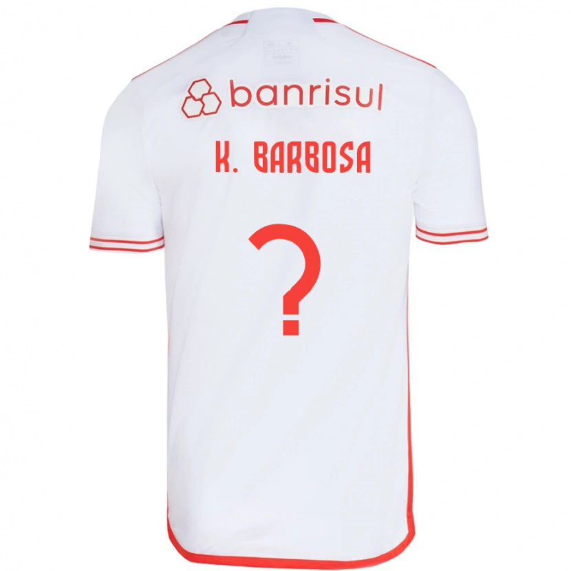 Danxen Hombre Camiseta Kauã Barbosa #0 Rojo Blanco 2ª Equipación 2025/26 La Camisa México