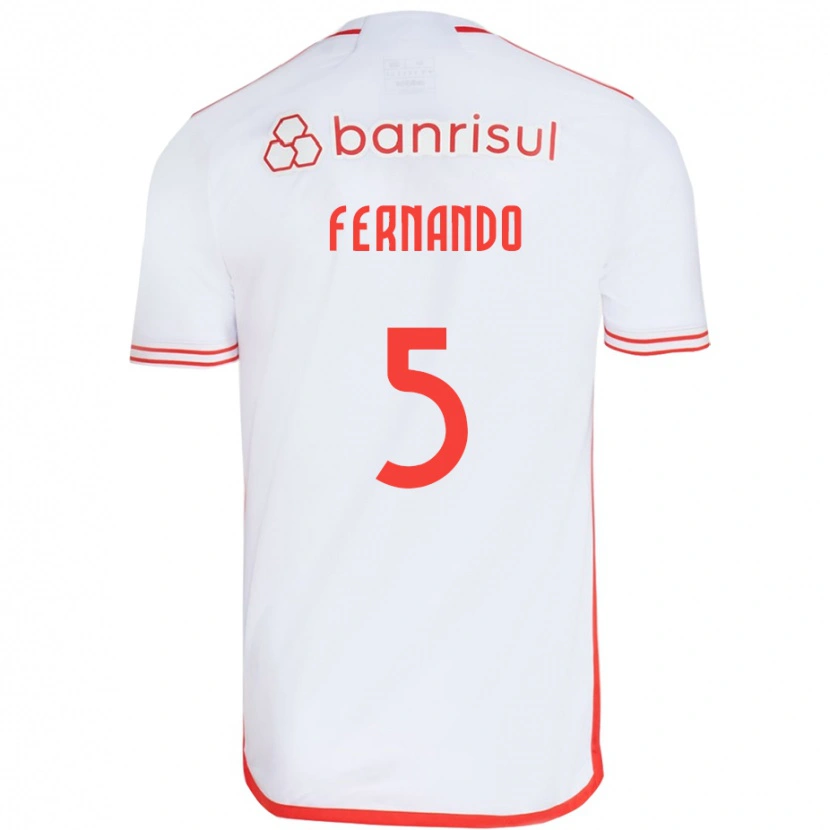 Danxen Hombre Camiseta Fernando #5 Rojo Blanco 2ª Equipación 2025/26 La Camisa México