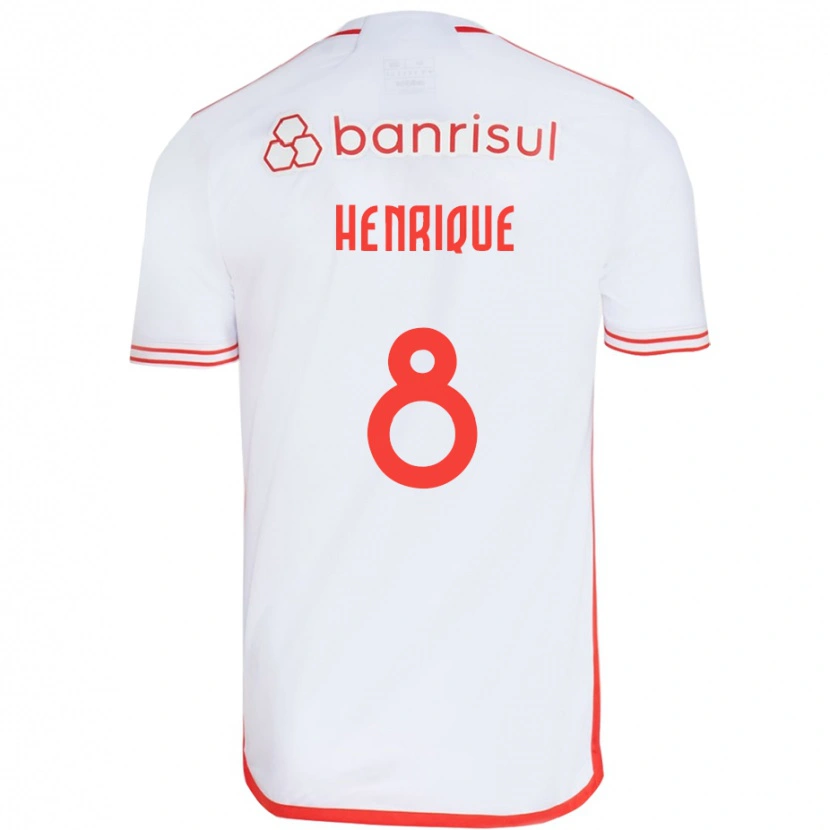 Danxen Hombre Camiseta Bruno Henrique #8 Rojo Blanco 2ª Equipación 2025/26 La Camisa México