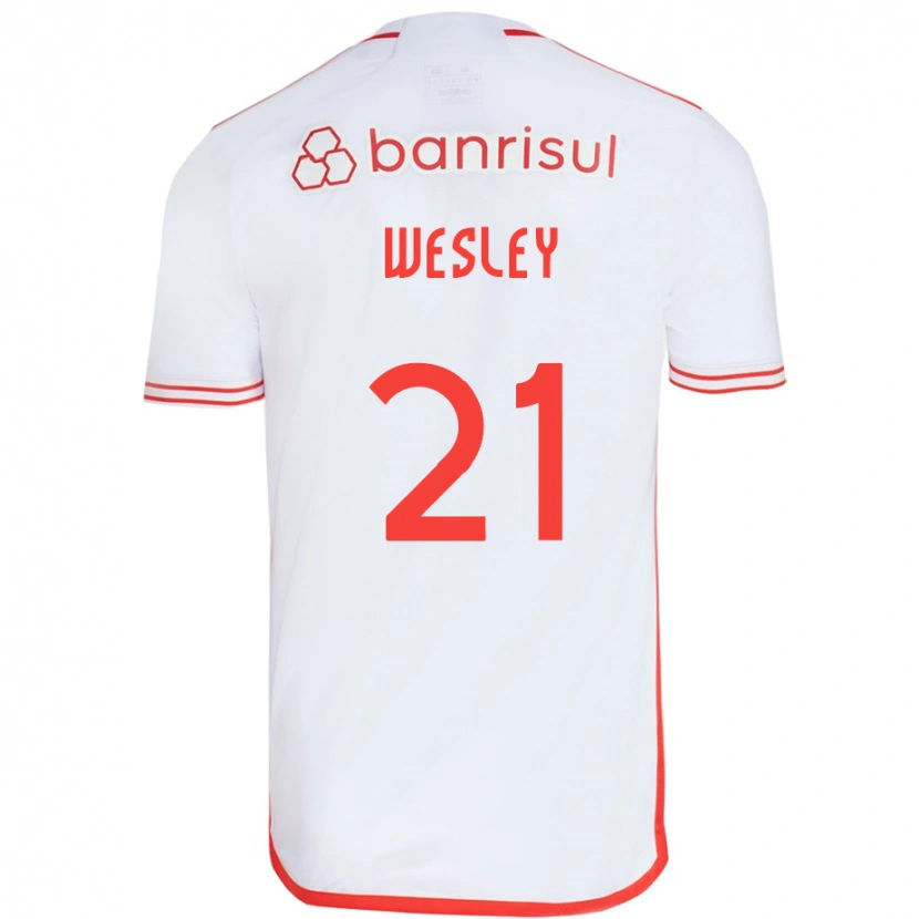 Danxen Hombre Camiseta Wesley #21 Rojo Blanco 2ª Equipación 2025/26 La Camisa México
