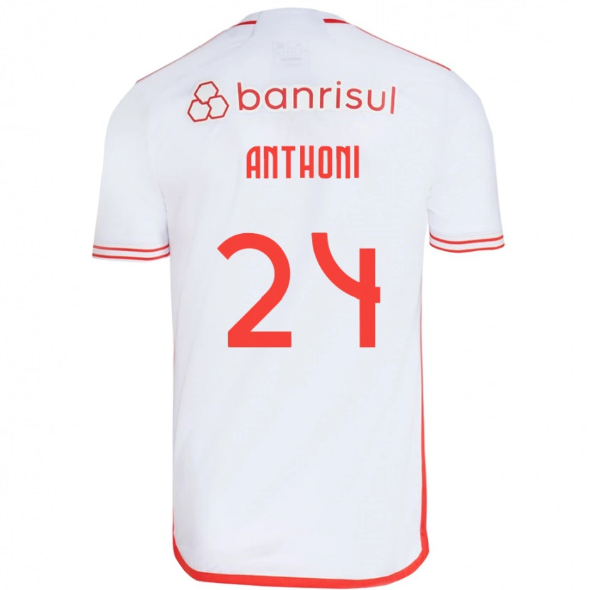 Danxen Hombre Camiseta Anthoni #24 Rojo Blanco 2ª Equipación 2025/26 La Camisa México