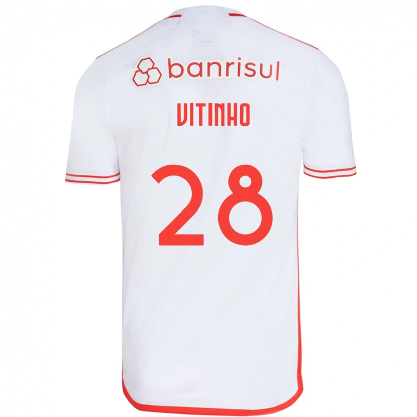 Danxen Hombre Camiseta Vitinho #28 Rojo Blanco 2ª Equipación 2025/26 La Camisa México