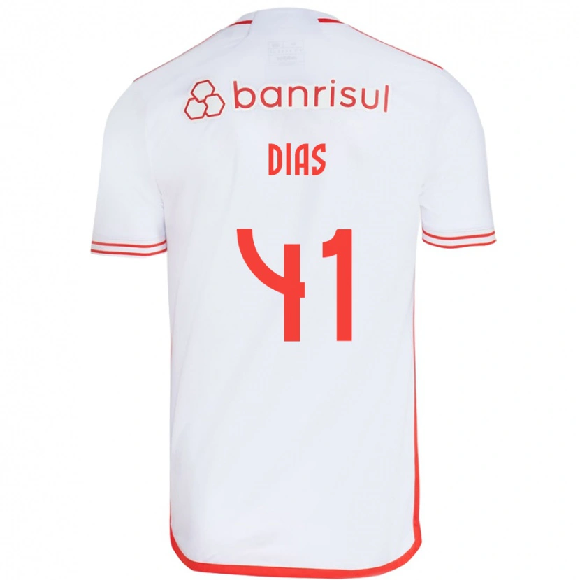 Danxen Hombre Camiseta Matheus Dias #41 Rojo Blanco 2ª Equipación 2025/26 La Camisa México