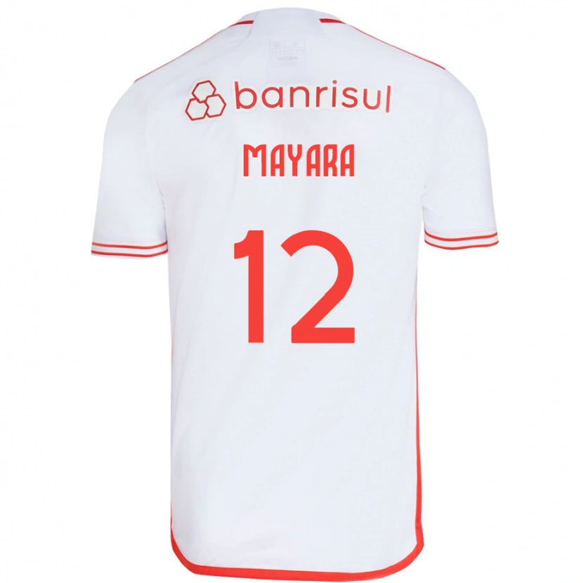 Danxen Hombre Camiseta Mayara #12 Blanco Rojo 2ª Equipación 2025/26 La Camisa México