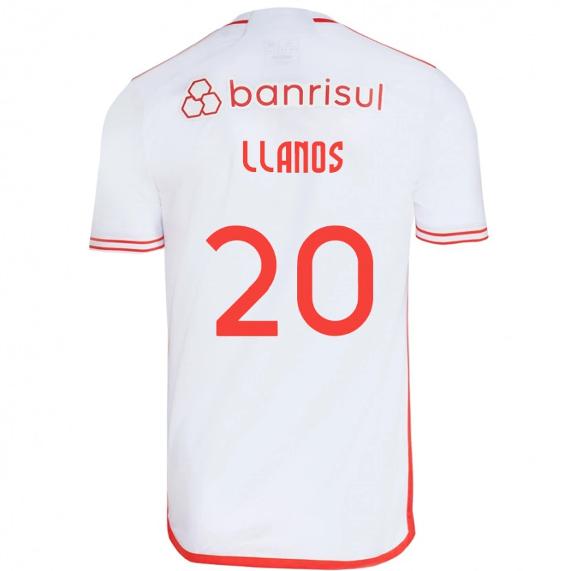 Danxen Hombre Camiseta Pati Llanos #20 Rojo Blanco 2ª Equipación 2025/26 La Camisa México