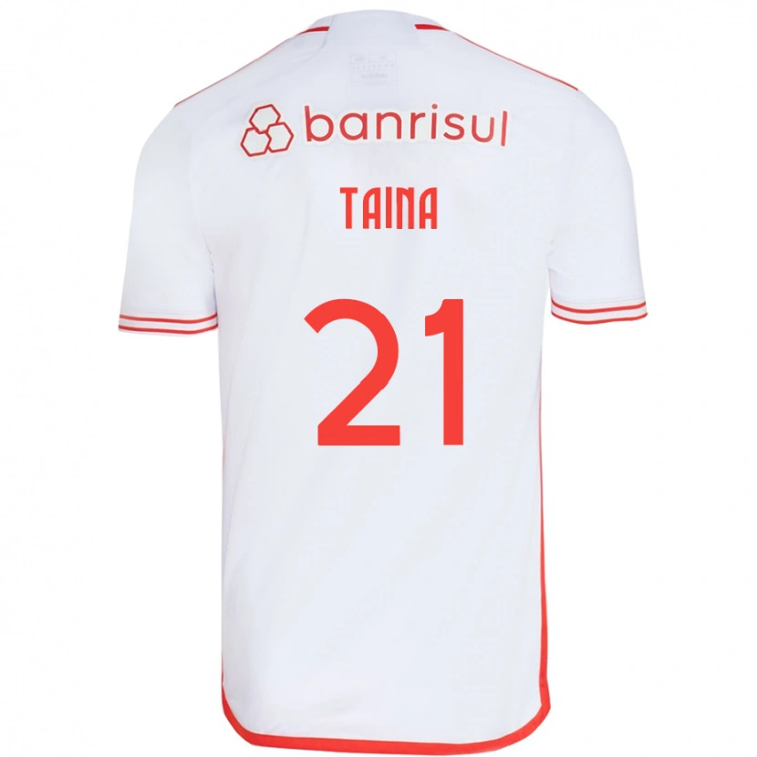 Danxen Hombre Camiseta Tainá #21 Rojo Blanco 2ª Equipación 2025/26 La Camisa México