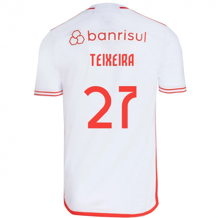 Danxen Hombre Camiseta Danny Teixeira #27 Rojo Blanco 2ª Equipación 2025/26 La Camisa México