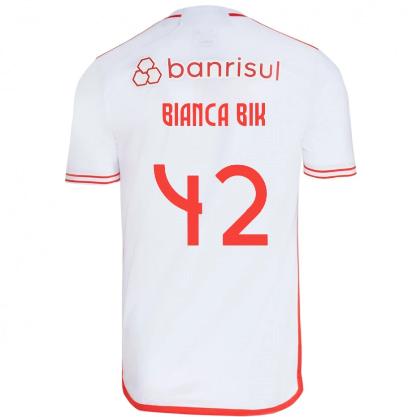Danxen Hombre Camiseta Bianca Bik #42 Rojo Blanco 2ª Equipación 2025/26 La Camisa México