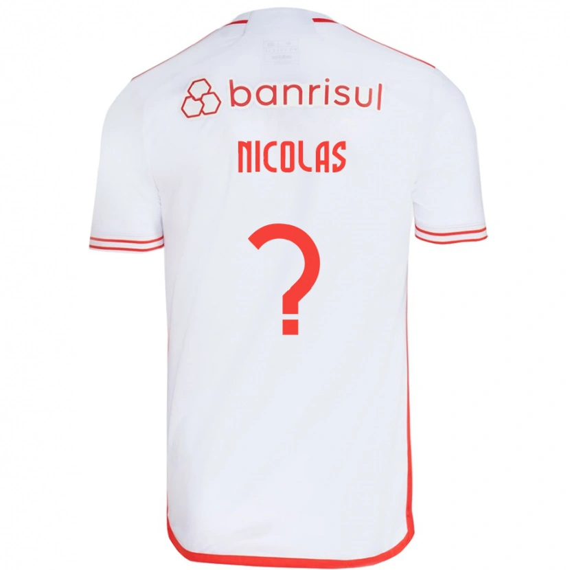 Danxen Hombre Camiseta Nicolas #0 Blanco Rojo 2ª Equipación 2025/26 La Camisa México