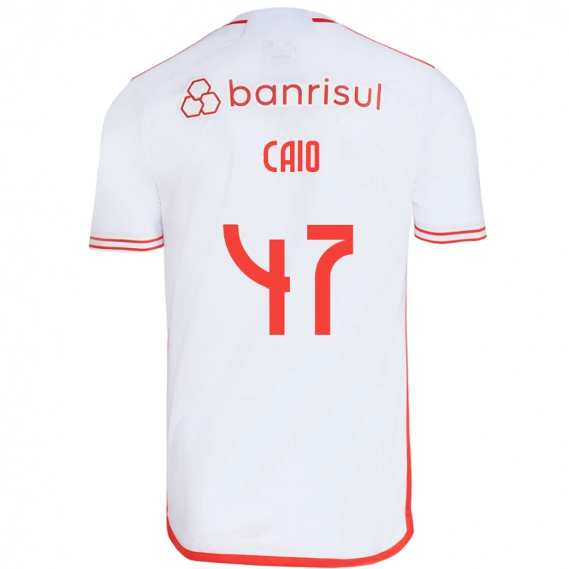 Danxen Hombre Camiseta Caio Vidal #47 Blanco Rojo 2ª Equipación 2025/26 La Camisa México
