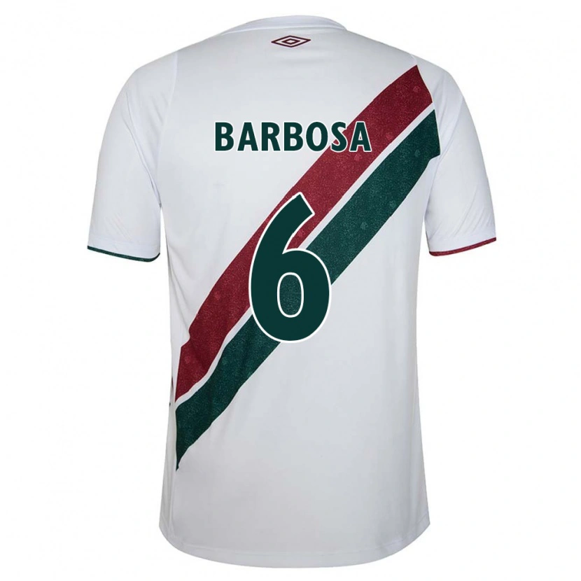 Danxen Hombre Camiseta Diogo Barbosa #6 Verde Granate Blanco 2ª Equipación 2025/26 La Camisa México