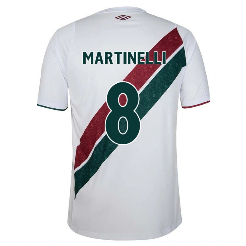 Danxen Hombre Camiseta Martinelli #8 Verde Granate Blanco 2ª Equipación 2025/26 La Camisa México