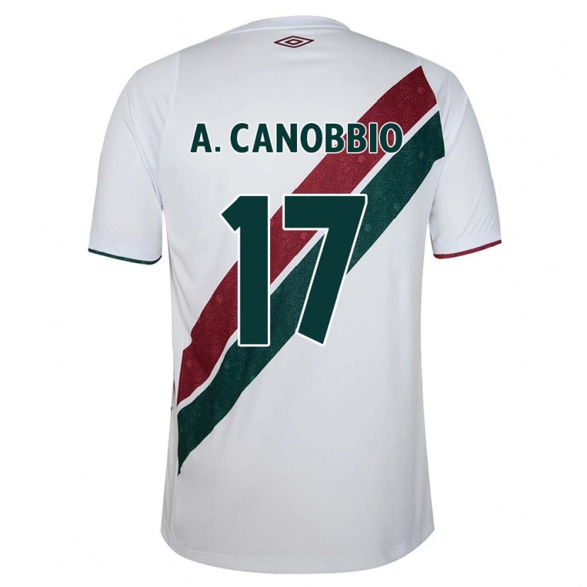 Danxen Hombre Camiseta Agustín Canobbio #17 Verde Granate Blanco 2ª Equipación 2025/26 La Camisa México