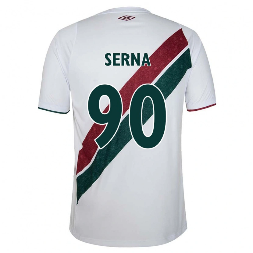 Danxen Hombre Camiseta Kevin Serna #90 Verde Granate Blanco 2ª Equipación 2025/26 La Camisa México