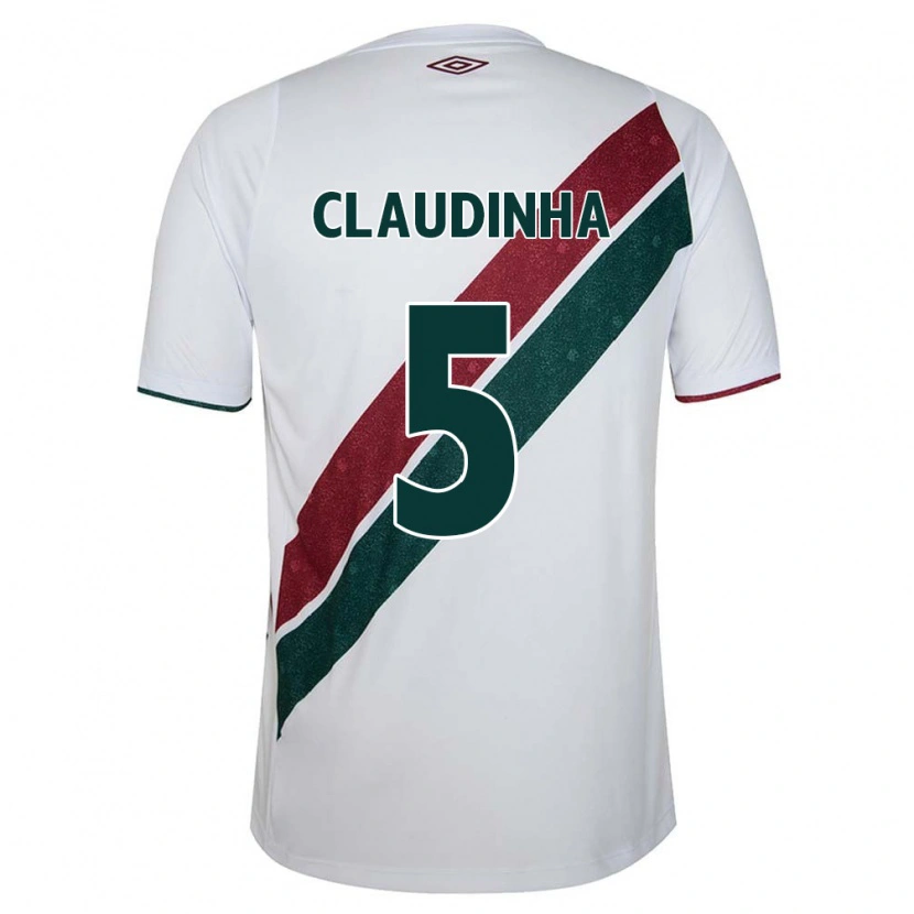 Danxen Hombre Camiseta Claudinha #5 Verde Granate Blanco 2ª Equipación 2025/26 La Camisa México