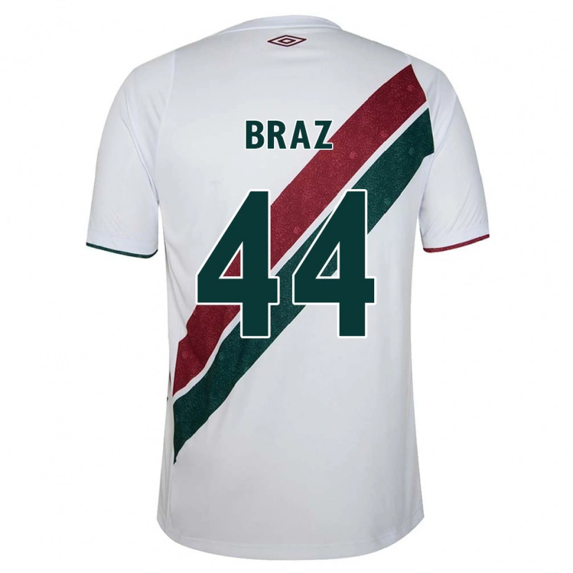 Danxen Hombre Camiseta David Braz #44 Verde Granate Blanco 2ª Equipación 2025/26 La Camisa México