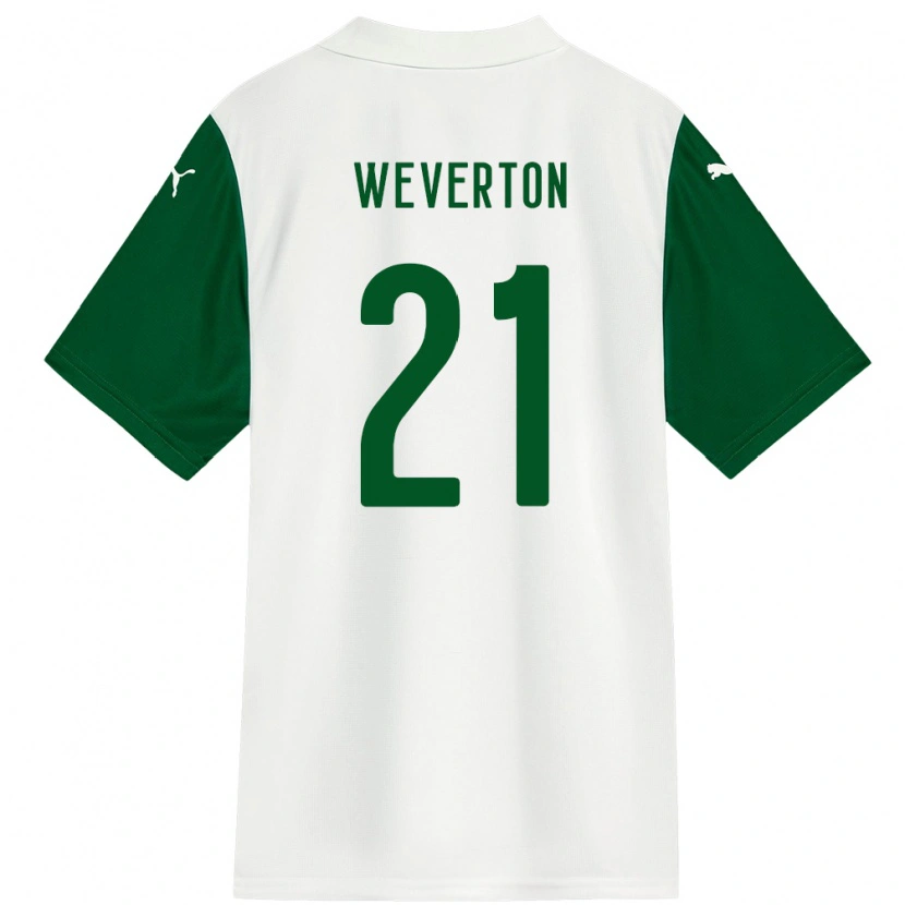 Danxen Hombre Camiseta Weverton #21 Verde Blanco 2ª Equipación 2025/26 La Camisa México