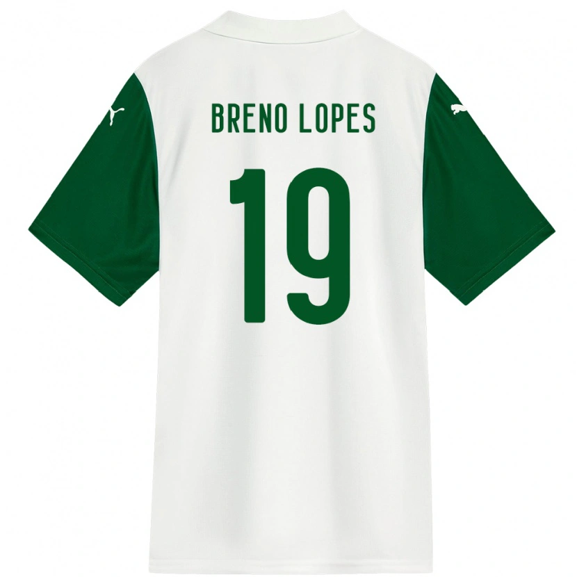 Danxen Hombre Camiseta Breno Lopes #19 Verde Blanco 2ª Equipación 2025/26 La Camisa México