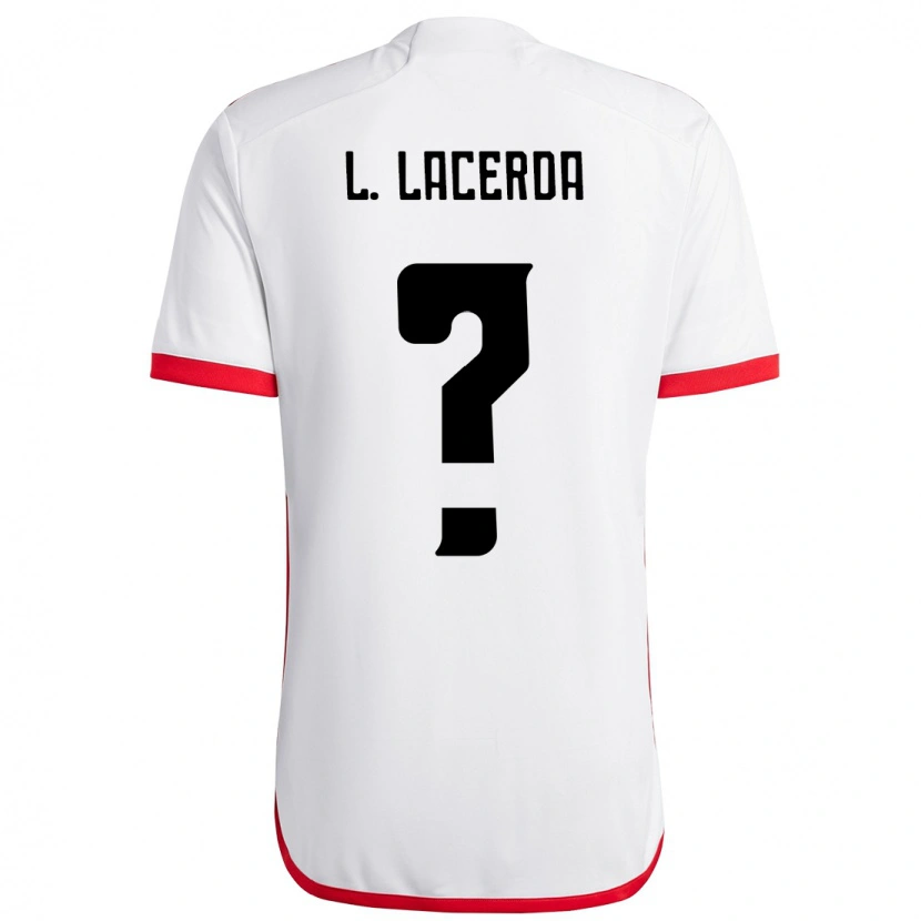 Danxen Hombre Camiseta Iago Lacerda #0 Blanco Rojo 2ª Equipación 2025/26 La Camisa México
