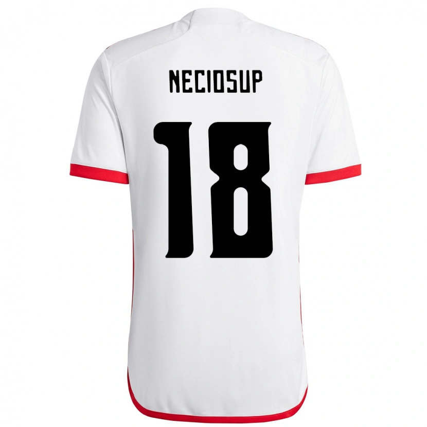 Danxen Hombre Camiseta Adriano Neciosup #18 Blanco Rojo 2ª Equipación 2025/26 La Camisa México