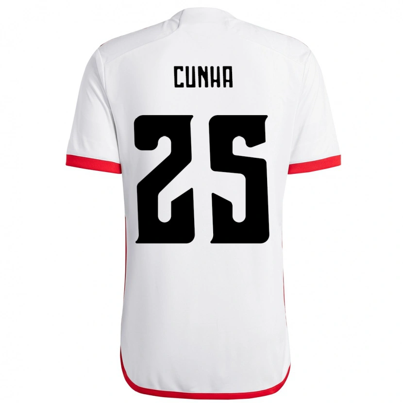 Danxen Hombre Camiseta Matheus Cunha #25 Rojo Negro 2ª Equipación 2025/26 La Camisa México