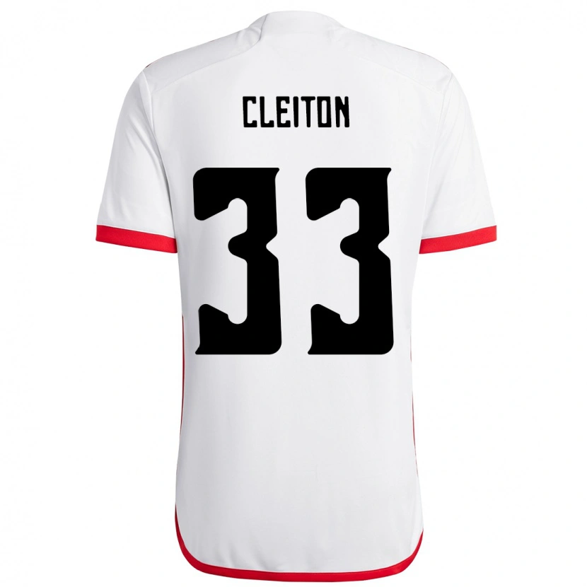 Danxen Hombre Camiseta Cleiton #33 Blanco Rojo 2ª Equipación 2025/26 La Camisa México