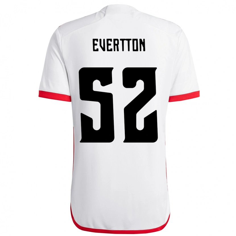 Danxen Hombre Camiseta Evertton Araújo #52 Blanco Rojo 2ª Equipación 2025/26 La Camisa México