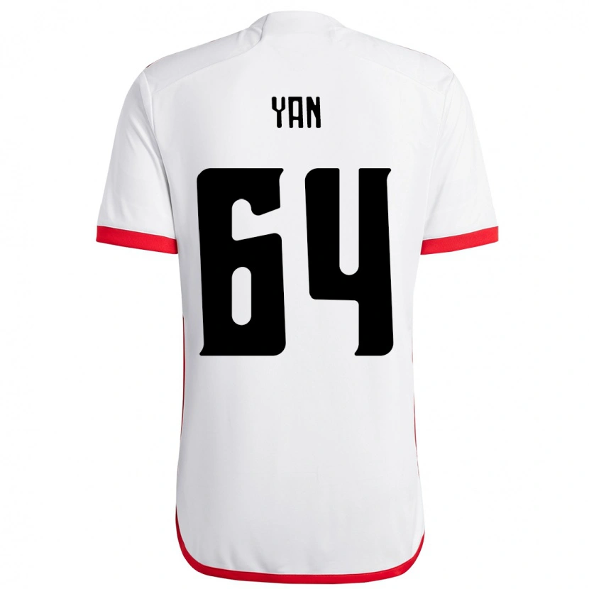 Danxen Hombre Camiseta Wallace Yan #64 Blanco Rojo 2ª Equipación 2025/26 La Camisa México