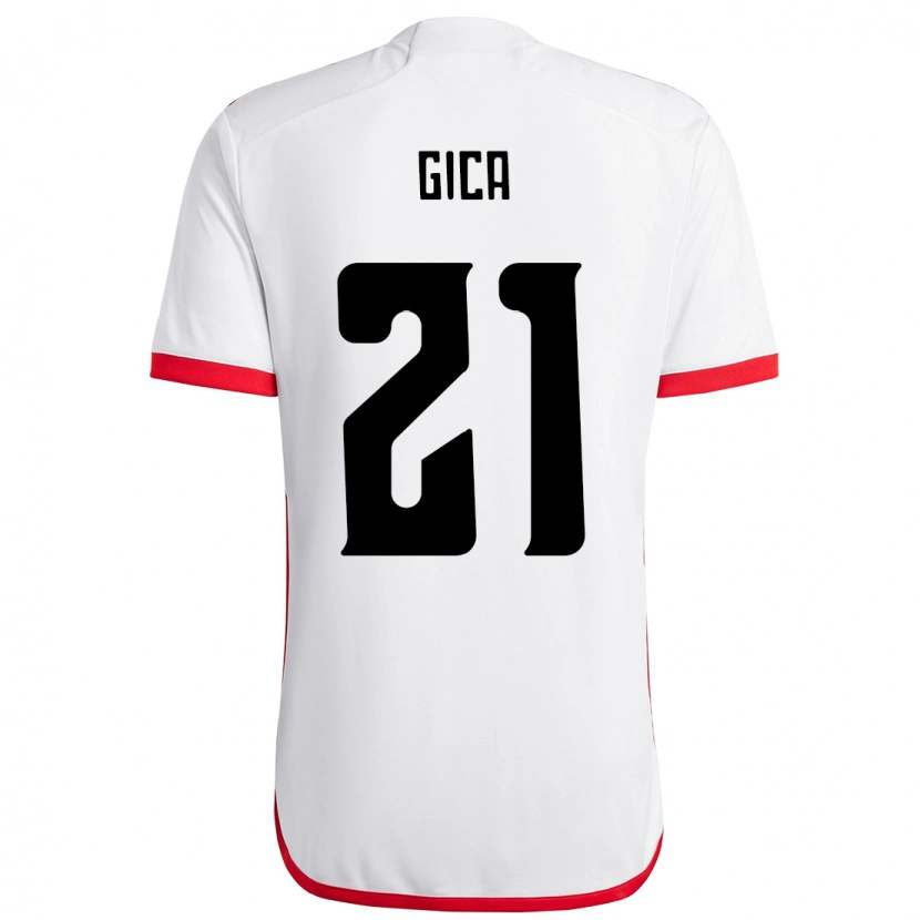 Danxen Hombre Camiseta Gica #21 Blanco Rojo 2ª Equipación 2025/26 La Camisa México