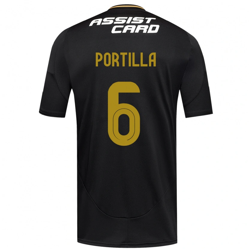Danxen Hombre Camiseta Dylan Portilla #6 Negro Blanco 2ª Equipación 2025/26 La Camisa México