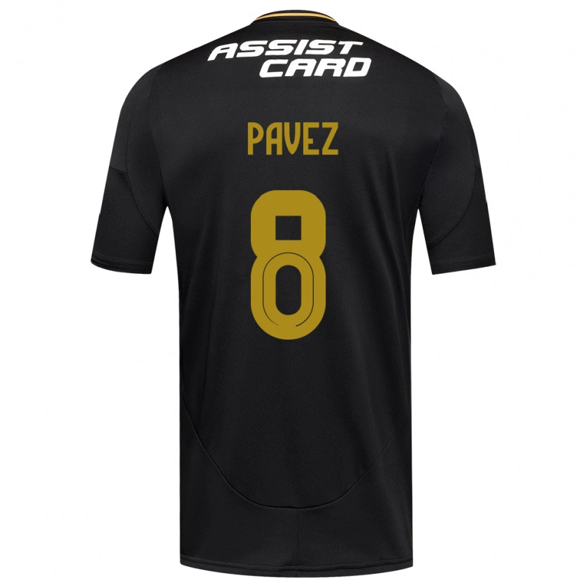 Danxen Hombre Camiseta Esteban Pavez #8 Negro Blanco 2ª Equipación 2025/26 La Camisa México