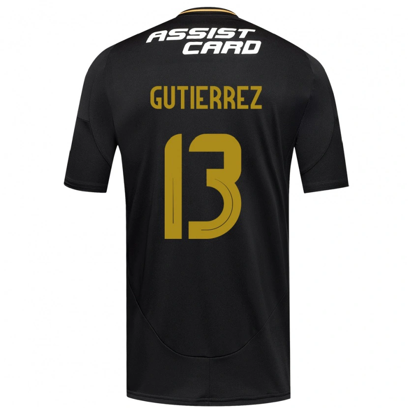 Danxen Hombre Camiseta Bruno Gutiérrez #13 Negro Blanco 2ª Equipación 2025/26 La Camisa México