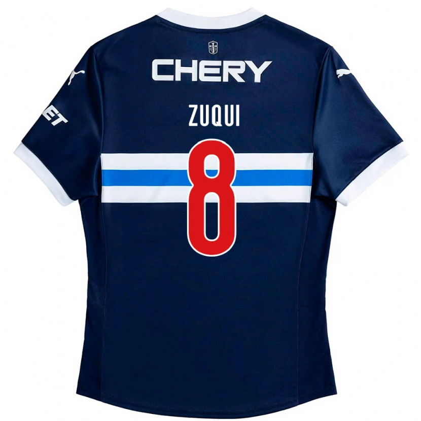 Danxen Hombre Camiseta Fernando Zuqui #8 Azul Real Blanco 2ª Equipación 2025/26 La Camisa México