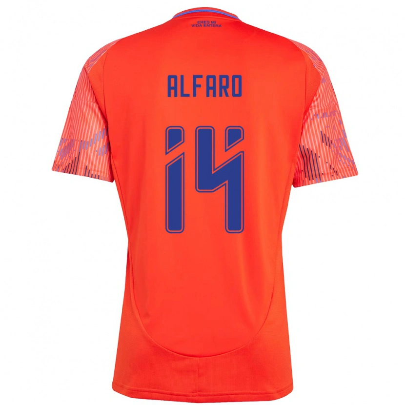 Danxen Hombre Camiseta Julián Alfaro #14 Naranja Rojo 2ª Equipación 2025/26 La Camisa México