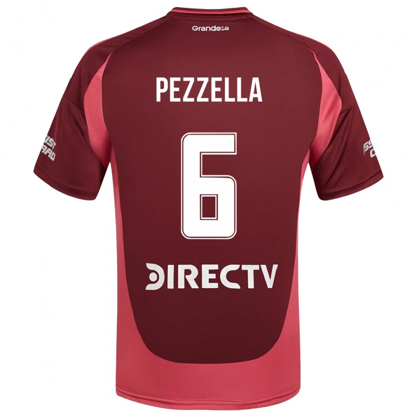 Danxen Hombre Camiseta Germán Pezzella #6 Borgoña Magenta 2ª Equipación 2025/26 La Camisa México