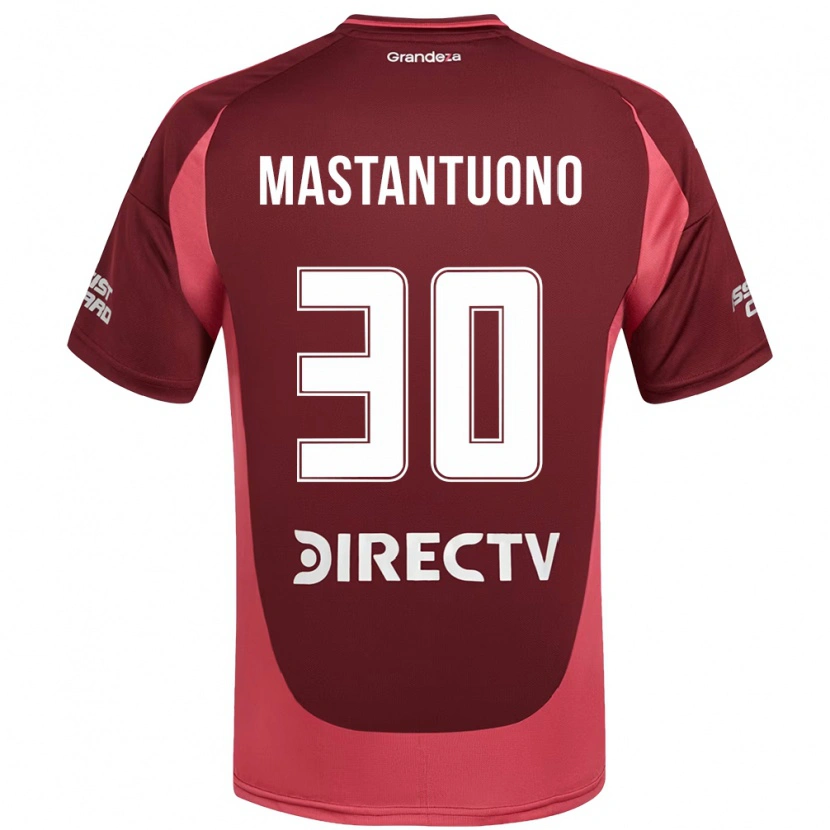 Danxen Hombre Camiseta Franco Mastantuono #30 Borgoña Magenta 2ª Equipación 2025/26 La Camisa México