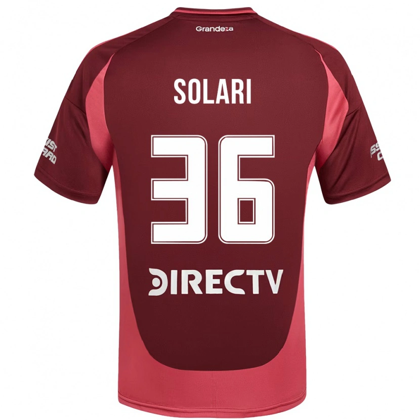 Danxen Hombre Camiseta Pablo Solari #36 Borgoña Magenta 2ª Equipación 2025/26 La Camisa México
