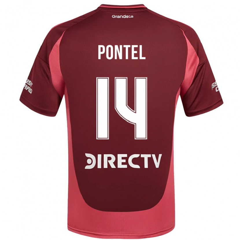 Danxen Hombre Camiseta Daniela Pontel #14 Borgoña Magenta 2ª Equipación 2025/26 La Camisa México