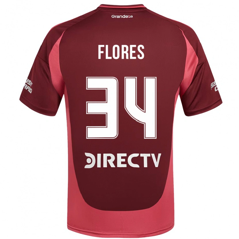 Danxen Hombre Camiseta Brenda Flores #34 Borgoña Magenta 2ª Equipación 2025/26 La Camisa México