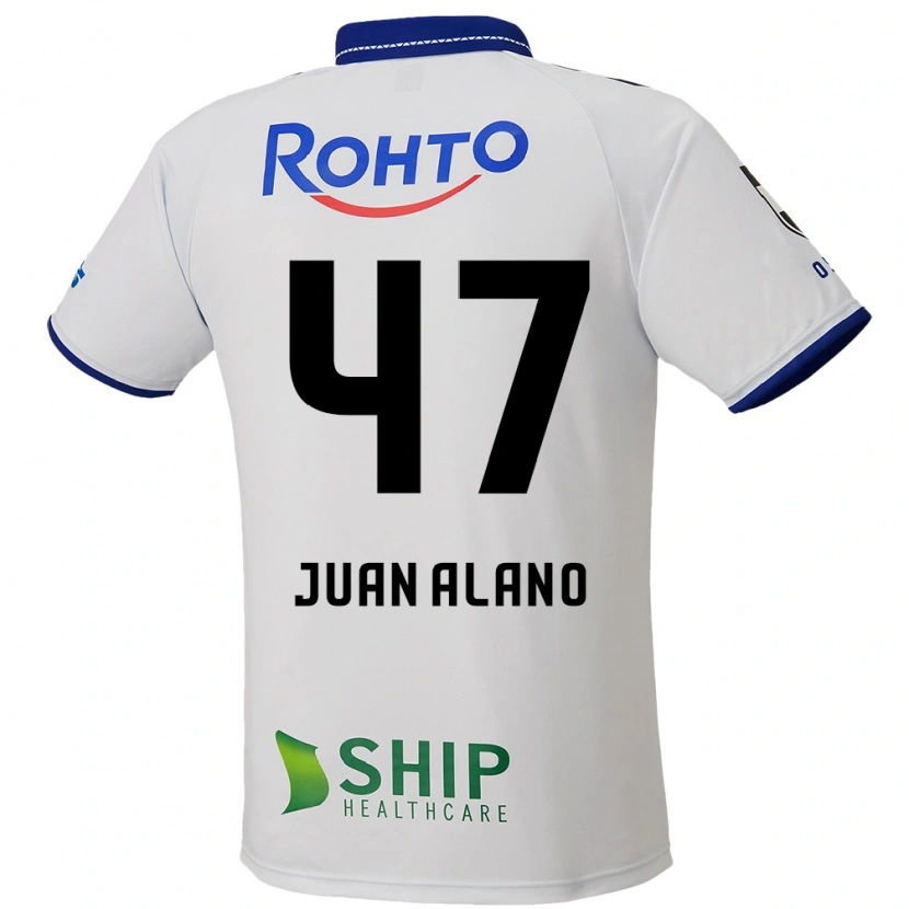 Danxen Hombre Camiseta Juan Alano #47 Azul Blanco Negro 2ª Equipación 2025/26 La Camisa México