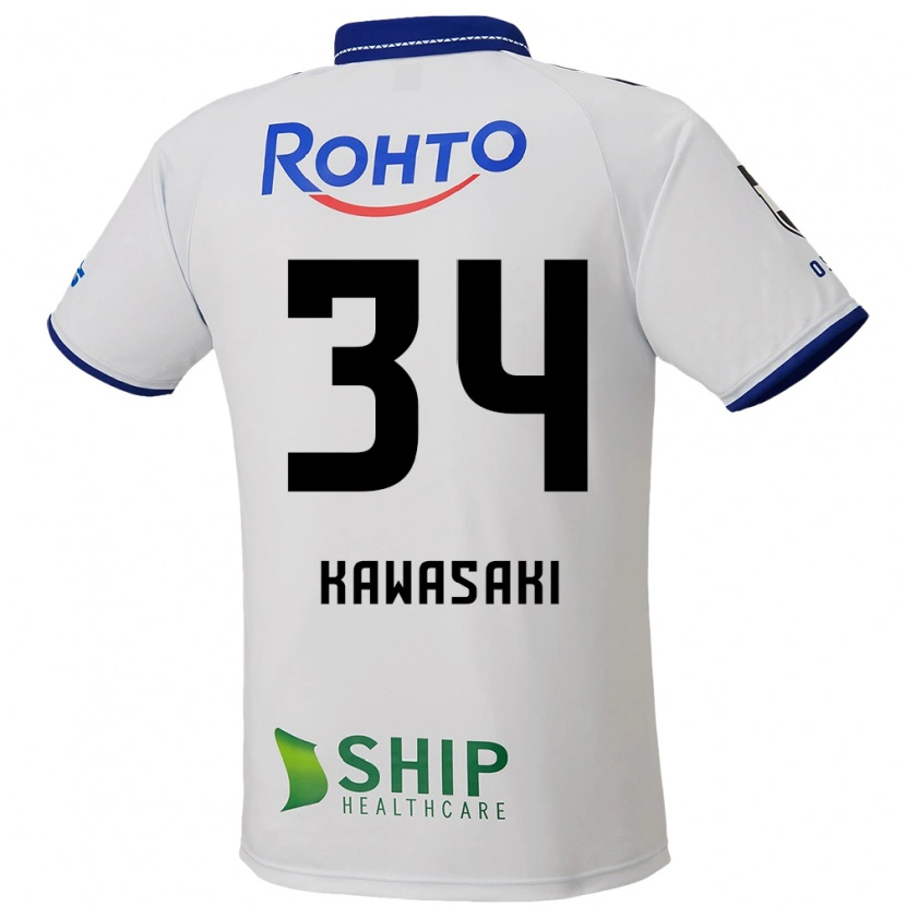 Danxen Hombre Camiseta Shuhei Kawasaki #34 Azul Blanco Negro 2ª Equipación 2025/26 La Camisa México