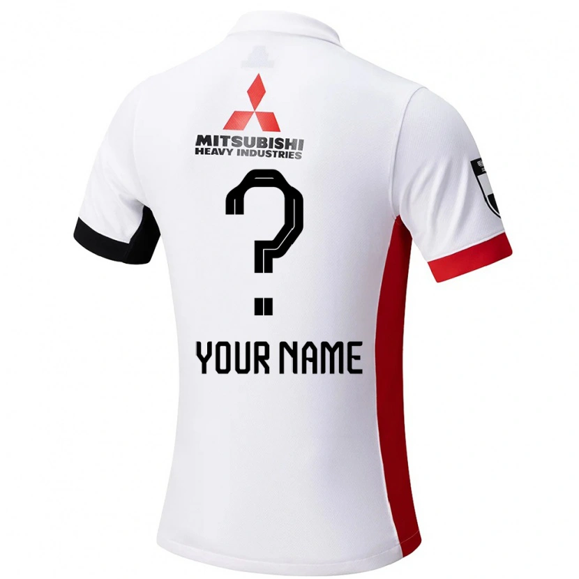 Danxen Hombre Camiseta Su Nombre #0 Rojo Blanco 2ª Equipación 2025/26 La Camisa México