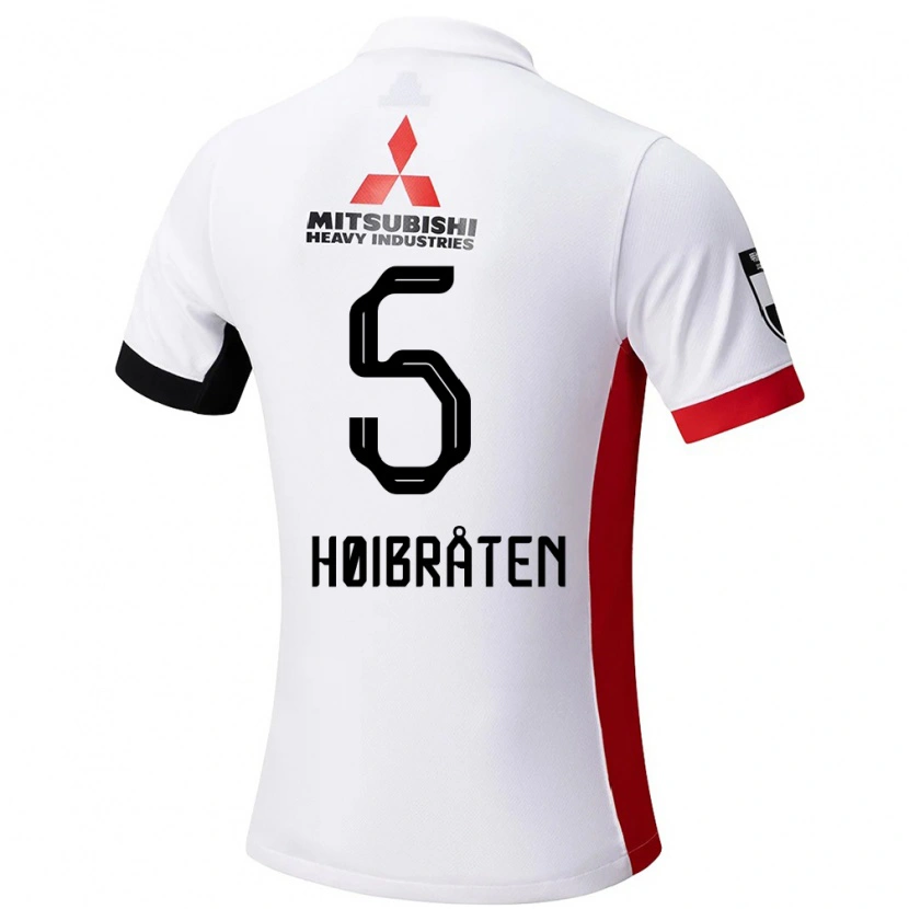Danxen Hombre Camiseta Marius Høibråten #5 Blanco Negro 2ª Equipación 2025/26 La Camisa México