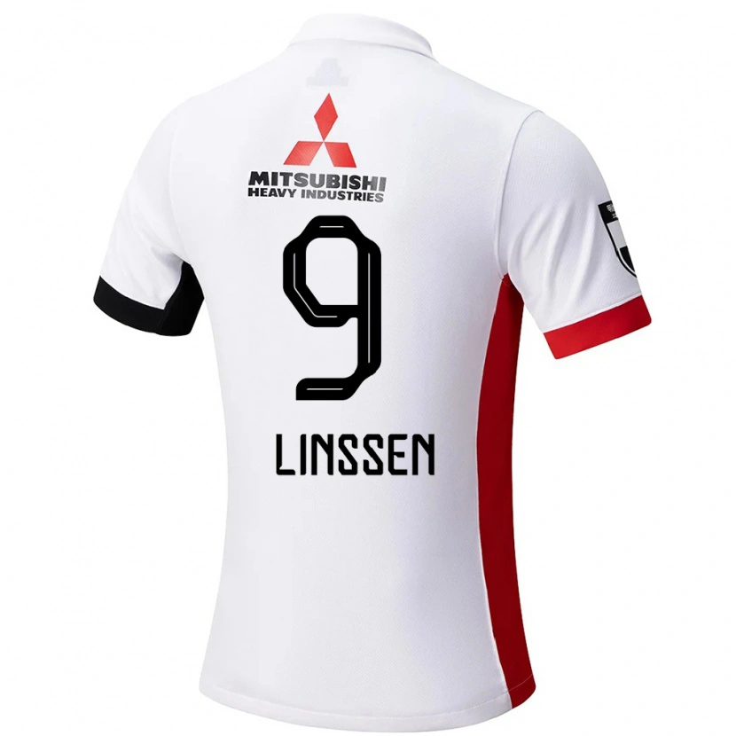 Danxen Hombre Camiseta Bryan Linssen #9 Blanco Negro 2ª Equipación 2025/26 La Camisa México