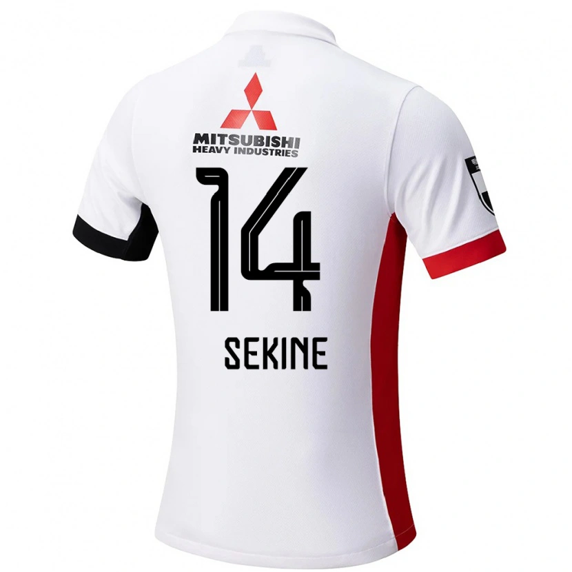 Danxen Hombre Camiseta Takahiro Sekine #14 Rojo Blanco 2ª Equipación 2025/26 La Camisa México